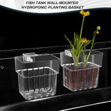 Darrahopens Pet Care > Aquarium > Aquarium Decor 2pc Aquarium Plant Holder Clear Hanging Aquatic Planters with Hooks for Fish Tank Decor