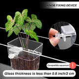 Darrahopens Pet Care > Aquarium > Aquarium Decor 2pc Aquarium Plant Holder Clear Hanging Aquatic Planters with Hooks for Fish Tank Decor