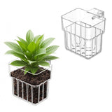 Darrahopens Pet Care > Aquarium > Aquarium Decor 2pc Aquarium Plant Holder Clear Hanging Aquatic Planters with Hooks for Fish Tank Decor