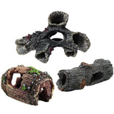 Darrahopens Pet Care > Aquarium > Aquarium Decor 3pcs Aquarium Resin Tree Ornament Fish Tank Decoration Submerged Wood Cave