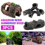 Darrahopens Pet Care > Aquarium > Aquarium Decor 3pcs Aquarium Resin Tree Ornament Fish Tank Decoration Submerged Wood Cave