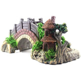 Darrahopens Pet Care > Aquarium > Aquarium Decor Aquarium Bridge Ornament,Fish Tank Landscape Decor Aquarium Resin Bridge Fish Tank Arch Pavilion Tree Garden Aquarium