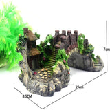 Darrahopens Pet Care > Aquarium > Aquarium Decor Aquarium Bridge Ornament,Fish Tank Landscape Decor Aquarium Resin Bridge Fish Tank Arch Pavilion Tree Garden Aquarium