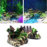 Darrahopens Pet Care > Aquarium > Aquarium Decor Aquarium Bridge Ornament,Fish Tank Landscape Decor Aquarium Resin Bridge Fish Tank Arch Pavilion Tree Garden Aquarium