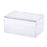 Darrahopens Pet Care > Aquarium > Aquarium Decor Clear Pet Box Slide Lid Reptile Breeding Habitat Panoramic View Terrarium
