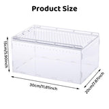 Darrahopens Pet Care > Aquarium > Aquarium Decor Clear Pet Box Slide Lid Reptile Breeding Habitat Panoramic View Terrarium