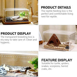 Darrahopens Pet Care > Aquarium > Aquarium Decor Clear Pet Box Slide Lid Reptile Breeding Habitat Panoramic View Terrarium