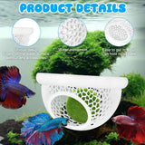 Darrahopens Pet Care > Aquarium > Aquarium Decor Floating Betta Hide & Shrimp Cave – 3D Printed Aquarium Hammock, Feeder & Rest Spot – Floating Betta Log & Cave Decor for Nano Tanks, Corydoras, Shrimp & Small Fish – Safe PLA, Patent Pending - White - Size S In Australia - Darrahopens