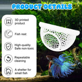Darrahopens Pet Care > Aquarium > Aquarium Decor Floating Betta Hide & Shrimp Cave – 3D Printed Aquarium Hammock, Feeder & Rest Spot – Floating Betta Log & Cave Decor for Nano Tanks, Corydoras, Shrimp & Small Fish – Safe PLA, Patent Pending - White - Size S In Australia - Darrahopens