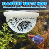 Darrahopens Pet Care > Aquarium > Aquarium Decor Floating Betta Hide & Shrimp Cave – 3D Printed Aquarium Hammock, Feeder & Rest Spot – Floating Betta Log & Cave Decor for Nano Tanks, Corydoras, Shrimp & Small Fish – Safe PLA, Patent Pending - White - Size S In Australia - Darrahopens