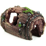 Darrahopens Pet Care > Aquarium > Aquarium Decor Resin Fish Tank Non-Toxic Ornament Broken Barrel Cave Landscaping Decoration
