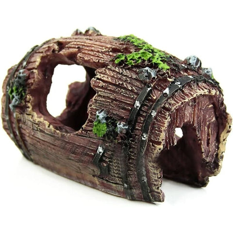 Darrahopens Pet Care > Aquarium > Aquarium Decor Resin Fish Tank Non-Toxic Ornament Broken Barrel Cave Landscaping Decoration