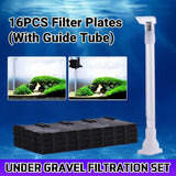 Darrahopens Pet Care > Aquarium > Aquarium Filters & Pumps Aquarium Undergravel Filtration System 16pcs Set Underwater Fish Tank Filter Kit