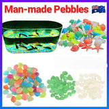Darrahopens Pet Care > Aquarium > Aquarium Filters & Pumps Pebbles Stone Glow in the Dark Rock Fish Tank Stones Garden Road - Green