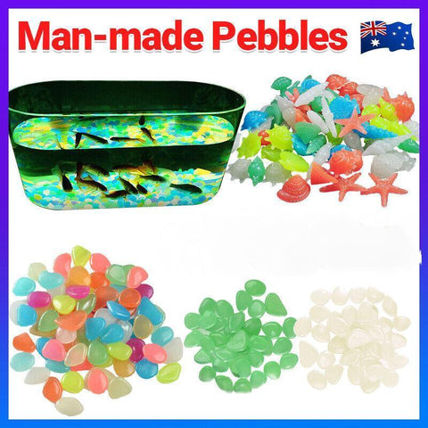 Darrahopens Pet Care > Aquarium > Aquarium Filters & Pumps Pebbles Stone Glow in the Dark Rock Fish Tank Stones Garden Road - Green