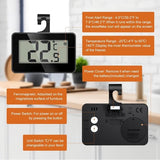 Darrahopens Pet Care > Aquarium > Aquarium Temperature Controllers Set of 3 digital refrigerator thermometers - Magnetic aquarium thermometer with hook - Mini refrigerator thermometer - Freezer thermometer - for home, restaurant, bar - Black