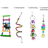 Darrahopens Pet Care > Bird > Bird Cage Accessories 10pcs Parrot Toys Set Swing Ladder Chew Bell Toys for Cockatiels Budgies Cages