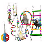 Darrahopens Pet Care > Bird > Bird Cage Accessories 10pcs Parrot Toys Set Swing Ladder Chew Bell Toys for Cockatiels Budgies Cages