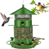 Darrahopens Pet Care > Bird > Bird Cage Accessories 27Cm Hanging Bird Feeder, Outdoor Waterproof Hummingbird Lantern Feeder, 2.5L Weatherproof Large Capacity Seed