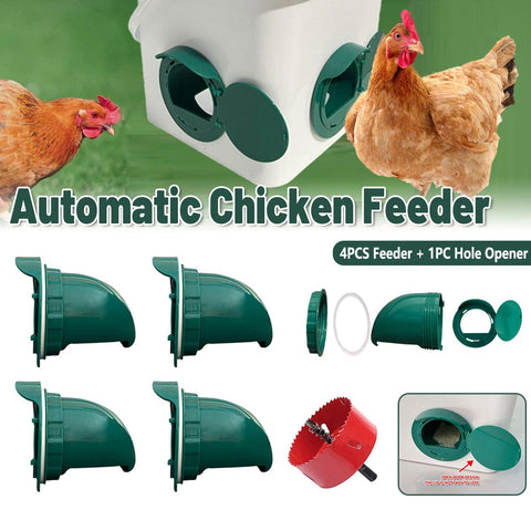 Darrahopens Pet Care > Bird > Bird Cage Accessories 5PCS Automatic Chicken Feeder Poultry Feeding Cup Trough Drinker Set Hen Coop