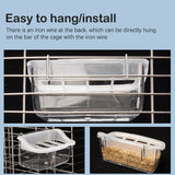 Darrahopens Pet Care > Bird > Bird Cage Accessories Clear Bird Feeder Box Parrot Food Dispenser Cage Sink Container Hanging Supplies