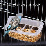 Darrahopens Pet Care > Bird > Bird Cage Accessories Clear Bird Feeder Box Parrot Food Dispenser Cage Sink Container Hanging Supplies