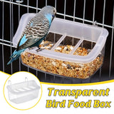 Darrahopens Pet Care > Bird > Bird Cage Accessories Clear Bird Feeder Box Parrot Food Dispenser Cage Sink Container Hanging Supplies