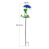 Darrahopens Pet Care > Bird > Bird Cage Accessories Decorative Metal Frog Bird Feeder Ground Stake with Umbrella and Feeding Tray for Local Gardens Weather-Resistant Outdoor Wildlife Support Solution