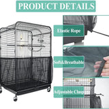 Darrahopens Pet Care > Bird > Bird Cage Accessories M Black Star【Height 20, Circumference 170】 Large Bird Cage Seed Catcher Net Cover - Adjustable Mesh Guard Splash-Proof Dust Cover for Indoor Outdoor Cages