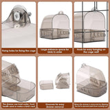Darrahopens Pet Care > Bird > Bird Cage Accessories Parrot Bath Box Grey Bird Cage Accessory Bathroom Bird Bathtub for Small Birds