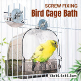 Darrahopens Pet Care > Bird > Bird Cage Accessories Parrot Bath Box Grey Bird Cage Accessory Bathroom Bird Bathtub for Small Birds