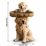 Darrahopens Pet Care > Bird > Bird Cage Accessories Resin Bird Bath Feeder Garden Ornament with Dog Design – Tree Stump Decorative Outdoor Bird Feeder for Patio, Lawn & Yard