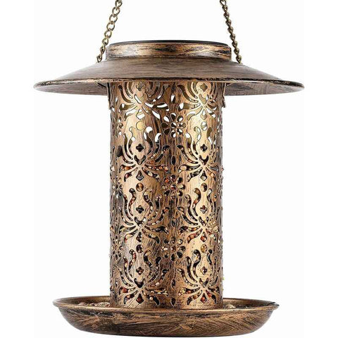 Darrahopens Pet Care > Bird > Bird Cage Accessories Solar Bird Feeder Metal, Outdoor Bird Feeder Lantern Bird Feeder Waterproof Bird Feeder Wild Bird Food Dispenser