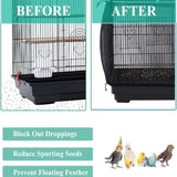 Darrahopens Pet Care > Bird > Bird Cage Accessories XL Black Star【Height 37, Circumference 220】 Large Bird Cage Seed Catcher Net Cover - Adjustable Mesh Guard Splash-Proof Dust Cover for Indoor Outdoor Cages
