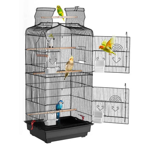 104cm Open Top Large Bird Cage with Stand Hanging Parrot Bird Cage for Parakeets Cockatiels Budgies Lovebirds Finches Canaries Quaker Conures with Swing Perch In Australia - Darrahopens