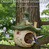 Darrahopens Pet Care > Bird > Bird Cages & Stands Cartoon Hanging Birdhouse Cozy Nest Resin Garden Outdoor Tree Patio Decor