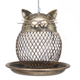 Darrahopens Pet Care > Bird > Bird Cages & Stands Coarse mesh style Whimsical Cat Shaped Metal Bird Feeder Hanging Mesh Wild Bird Seed Holder for Garden Courtyard Decorative Feeding Solution for Local Wildlife Lovers