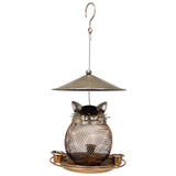 Darrahopens Pet Care > Bird > Bird Cages & Stands Fine mesh strainer + 3 water cups + lids Whimsical Cat Shaped Metal Bird Feeder Hanging Mesh Wild Bird Seed Holder for Garden Courtyard Decorative Feeding Solution for Local Wildlife Lovers