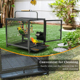 Darrahopens Pet Care > Bird > Bird Cages & Stands Heavy Duty Metal Bird Cage Parrot Transport Carrying Cage Large Pet Cages Aviary