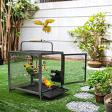 Darrahopens Pet Care > Bird > Bird Cages & Stands Heavy Duty Metal Bird Cage Parrot Transport Carrying Cage Large Pet Cages Aviary