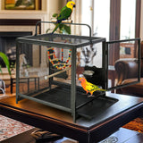 Darrahopens Pet Care > Bird > Bird Cages & Stands Heavy Duty Metal Bird Cage Parrot Transport Carrying Cage Large Pet Cages Aviary