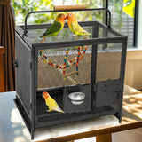Darrahopens Pet Care > Bird > Bird Cages & Stands Heavy Duty Metal Bird Cage Parrot Transport Carrying Cage Large Pet Cages Aviary