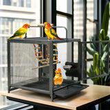 Darrahopens Pet Care > Bird > Bird Cages & Stands Heavy Duty Metal Bird Cage Parrot Transport Carrying Cage Large Pet Cages Aviary