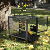 Darrahopens Pet Care > Bird > Bird Cages & Stands Heavy Duty Metal Bird Cage Parrot Transport Carrying Cage Large Pet Cages Aviary