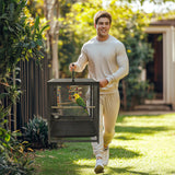 Darrahopens Pet Care > Bird > Bird Cages & Stands Heavy Duty Metal Bird Cage Parrot Transport Carrying Cage Large Pet Cages Aviary