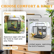 Darrahopens Pet Care > Bird > Bird Cages & Stands Heavy Duty Metal Bird Cage Parrot Transport Carrying Cage Large Pet Cages Aviary