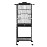 Darrahopens Pet Care > Bird > Bird Cages & Stands i.Pet 136cm Bird Cage Aviary Open Top Parrot Budgie Stand Wheels Black