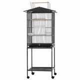 Darrahopens Pet Care > Bird > Bird Cages & Stands i.Pet 136cm Bird Cage Aviary Open Top Parrot Budgie Stand Wheels Black