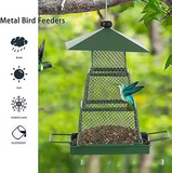 Darrahopens Pet Care > Bird > Bird Cages & Stands Square Retractable Metal Hanging Bird Feeder 3-Tier Mesh Design Weatherproof Outdoor Wild Bird Feeding Station for Local Garden and Backyard Support
