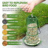 Darrahopens Pet Care > Bird > Bird Cages & Stands Square Retractable Metal Hanging Bird Feeder 3-Tier Mesh Design Weatherproof Outdoor Wild Bird Feeding Station for Local Garden and Backyard Support